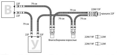 Дыхательный контур для интенсивной терапии взрослый 304/13874