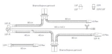 Дыхательный контур для интенсивной терапии неонатальный 307/8445